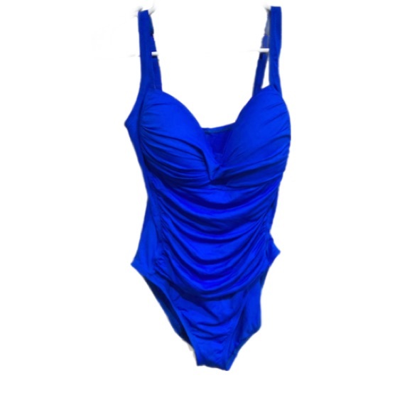 La Blanca Swim La Blanca One Piece Royal Blue Bathing Suit With